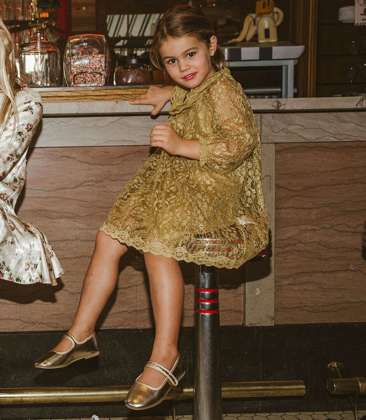 LITTLE EDIE DRESS -- ANTIQUE GOLD
