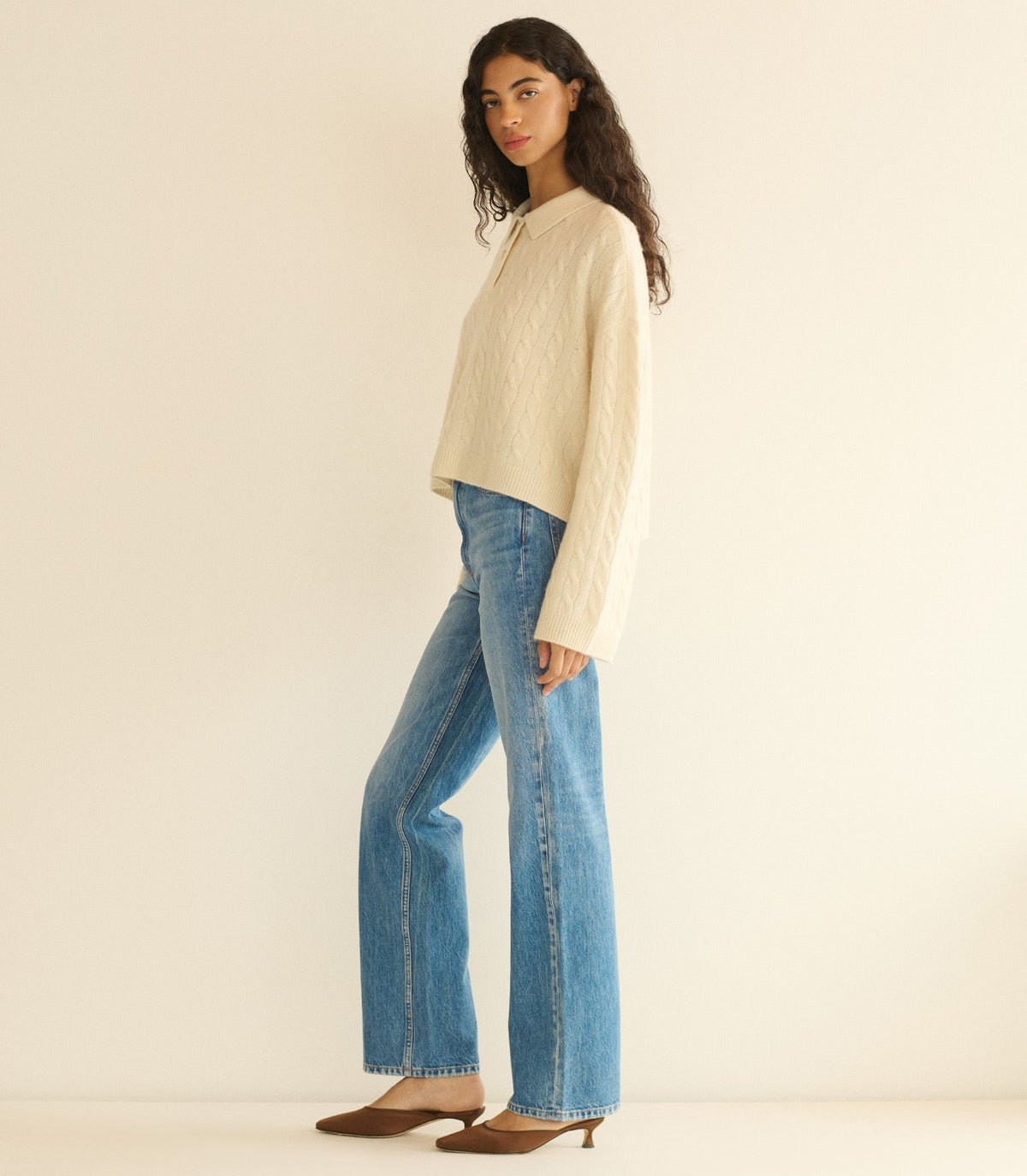 CAMBRIDGE CASHMERE SWEATER -- MAGNOLIA