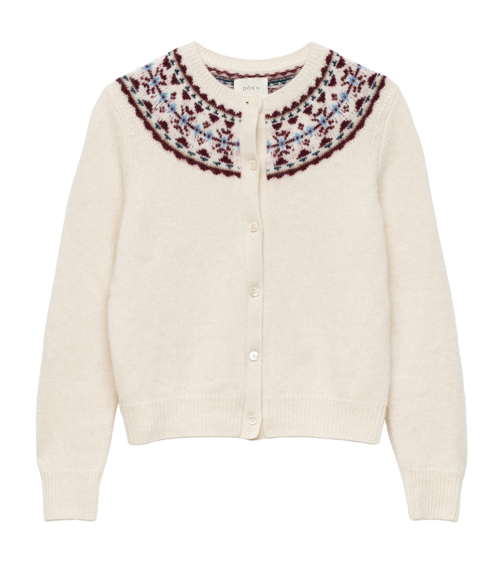 OLYMPE CASHMERE CARDIGAN -- COTTAGE