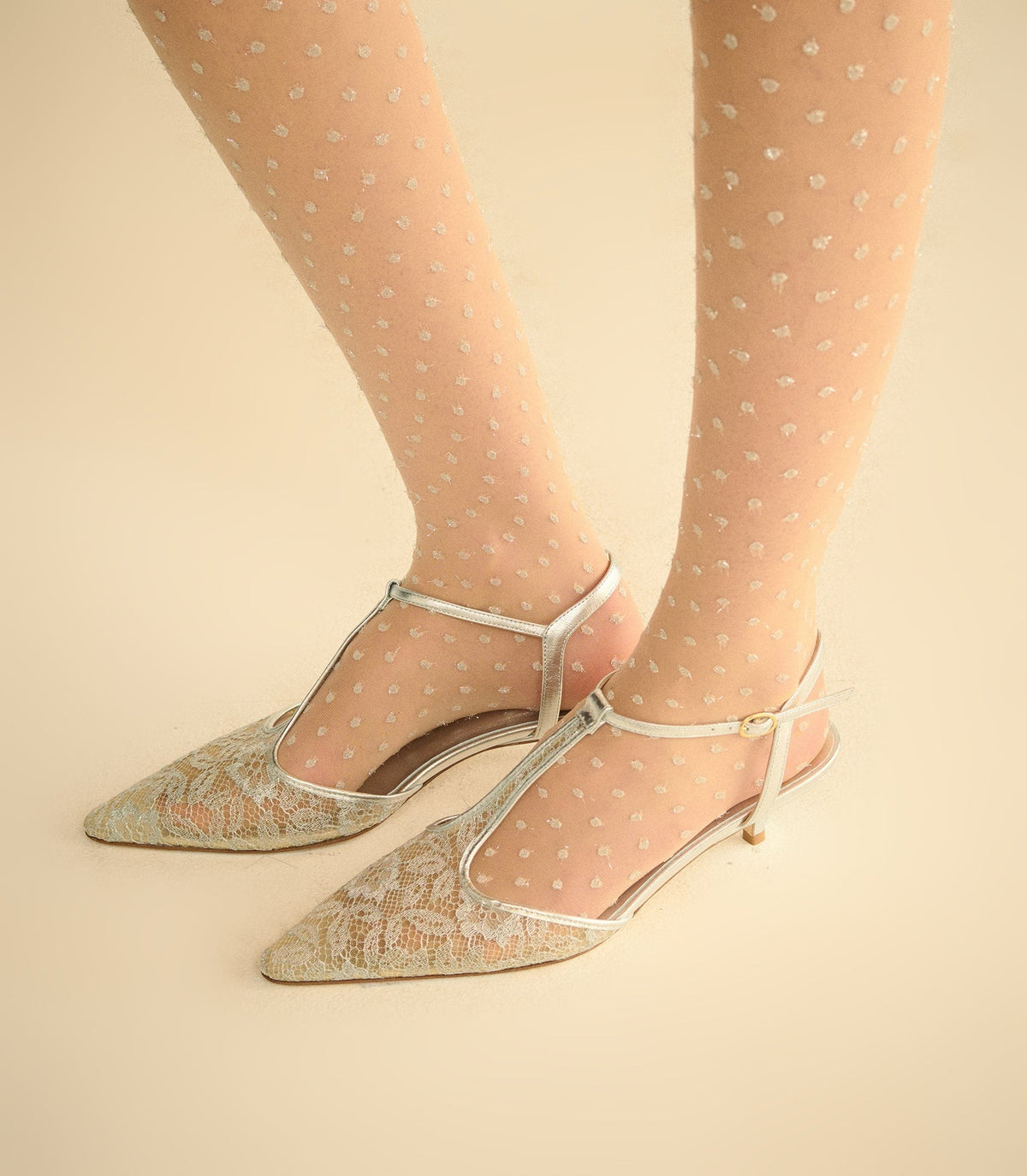 PHORA HEEL -- SILVER LACE