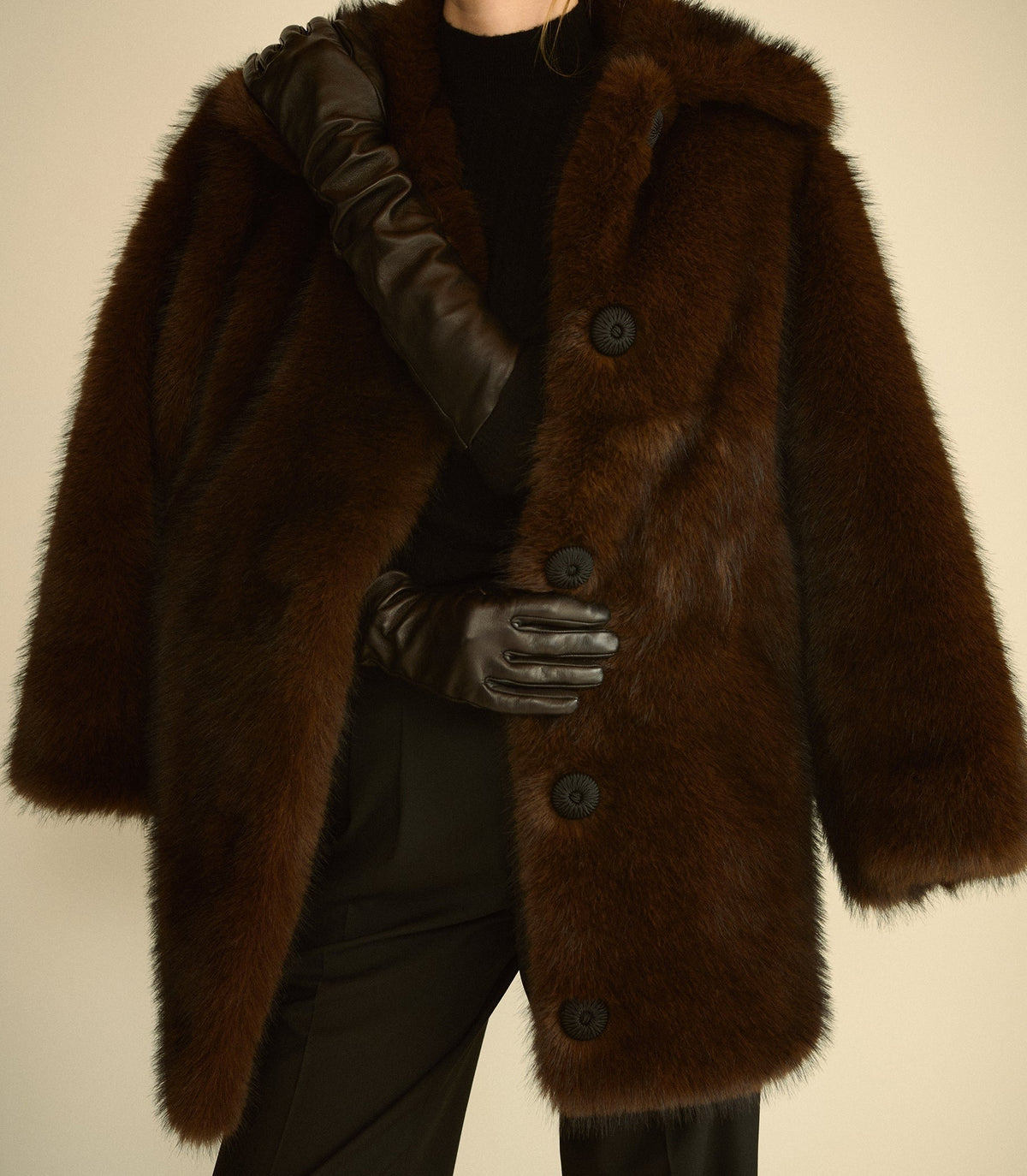 VERDI OPERA GLOVES -- BLACK LEATHER