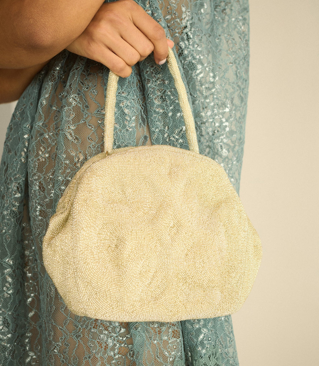 JOYA BAG -- SILVER CRYSTAL BEADS