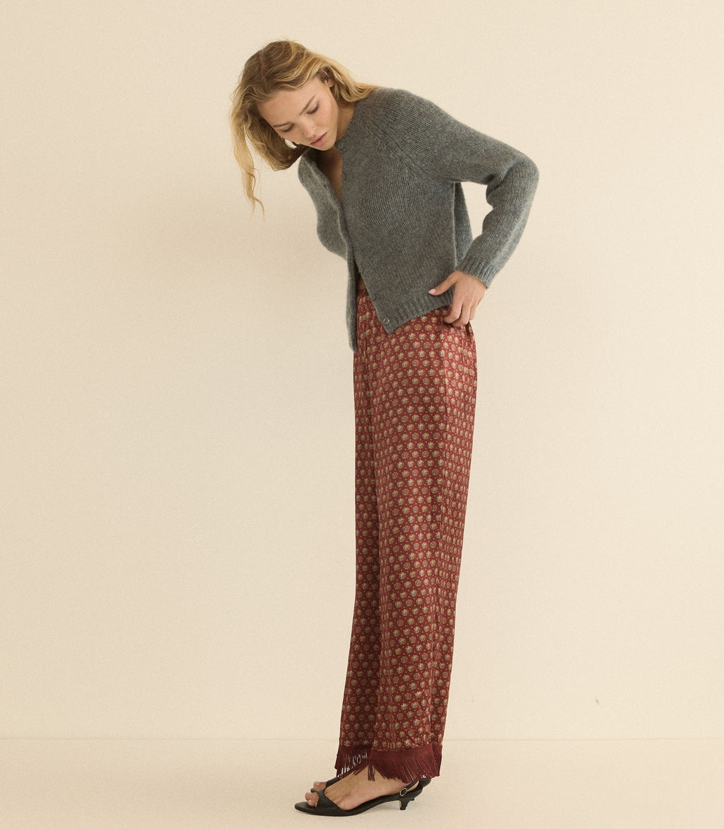 LAVON FRINGE PANT -- SAN SEBASTIAN FOULARD