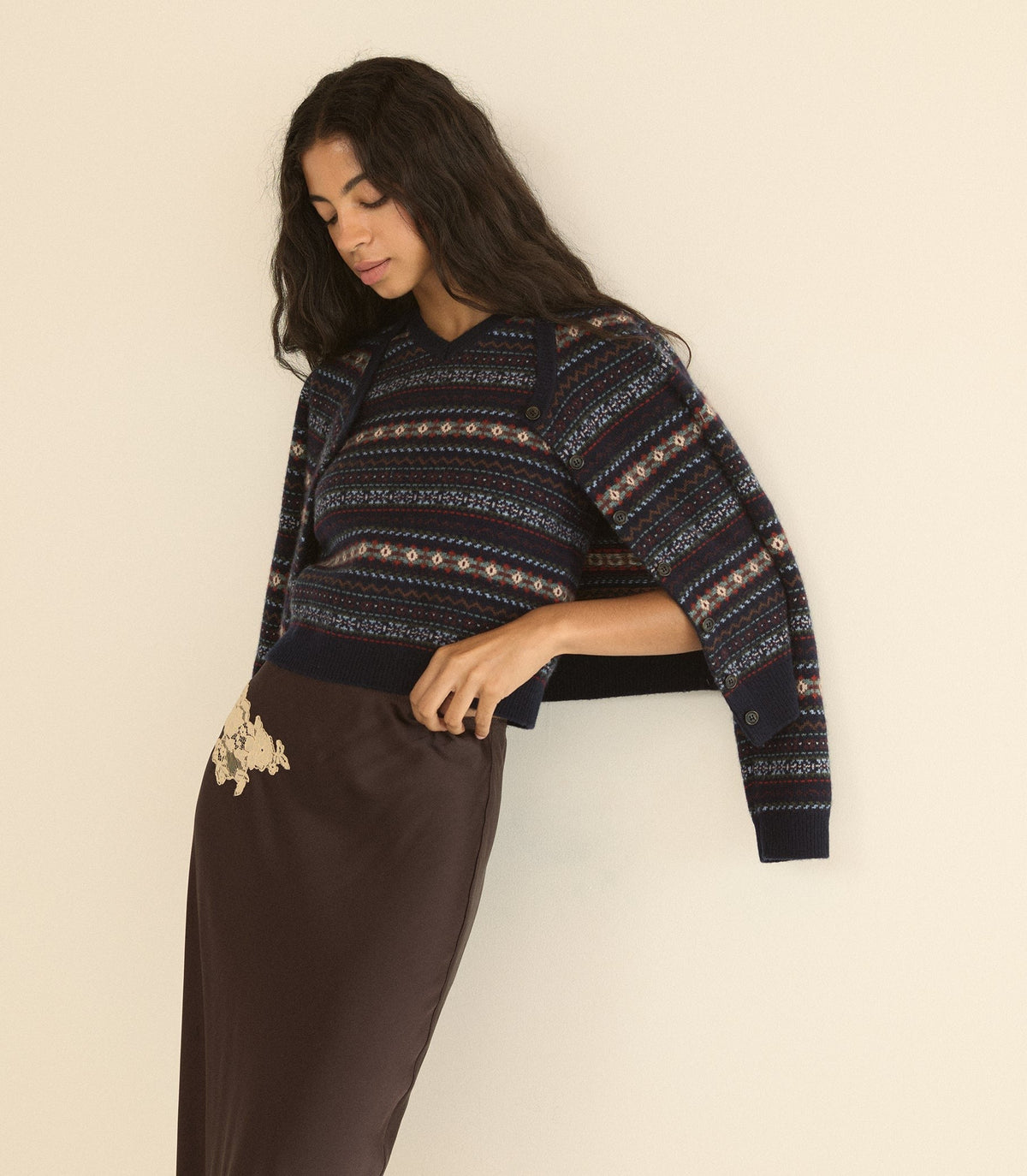VINCENT VEST -- NAVY DASHWOOD FAIR ISLE