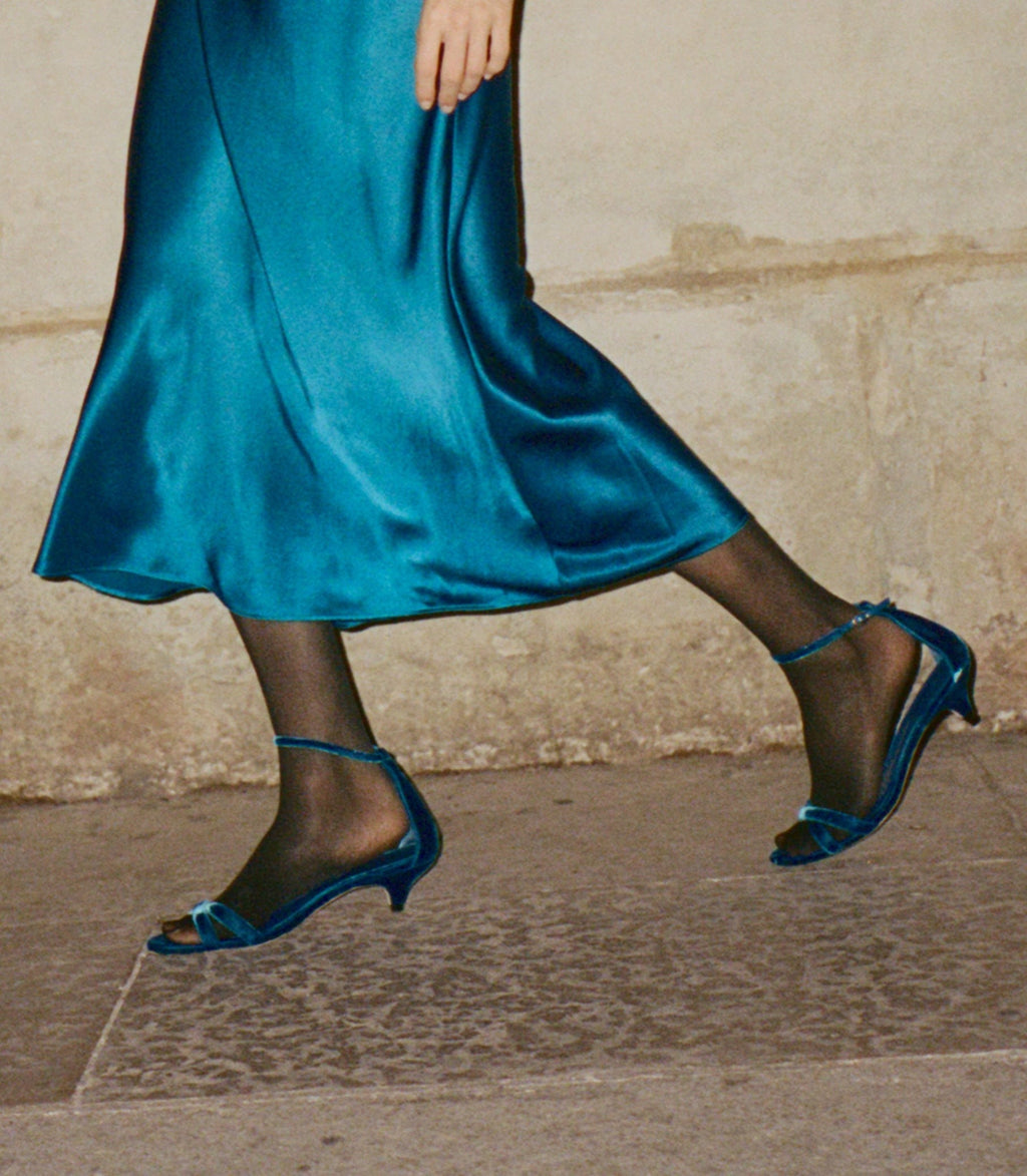 GIULIA HEEL -- COBALTO VELVET