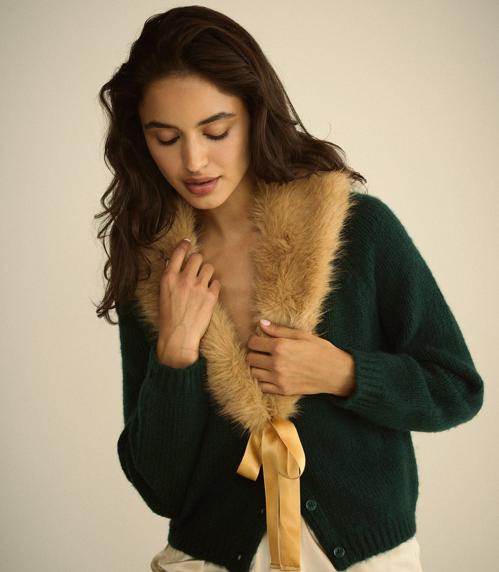 ELOUANE COLLAR -- HONEY BROWN FAUX FUR