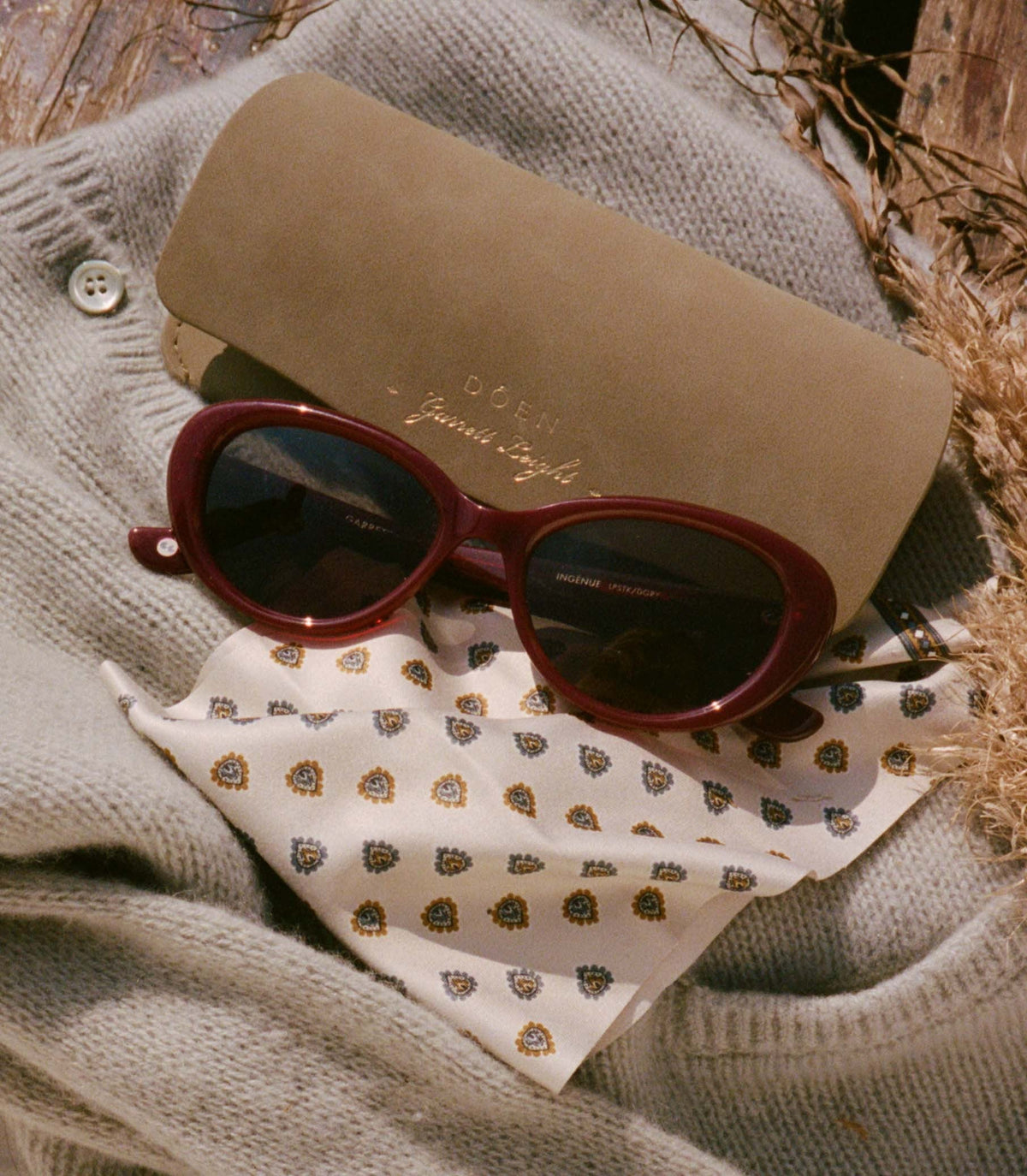 DÔEN BY GARRETT LEIGHT INGÉNUE SUNGLASSES -- LIPSTICK