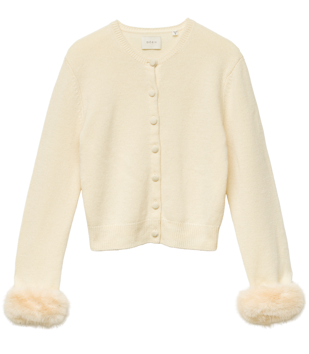 CLARA CASHMERE CARDIGAN -- VANILLA