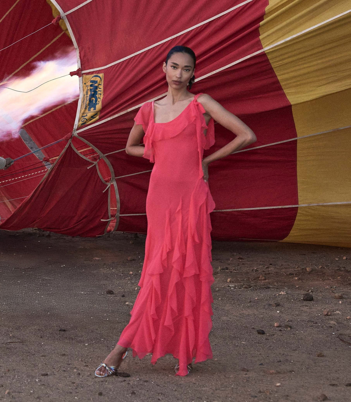 ZELIA DRESS -- BOUGAINVILLEA