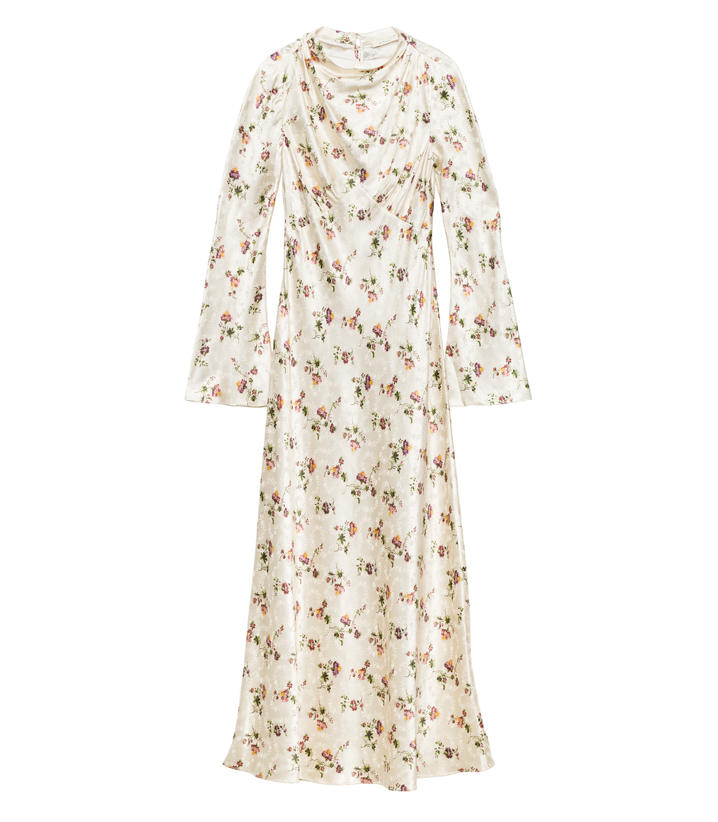 MELORA DRESS -- CREME HILLSIDE THISTLES