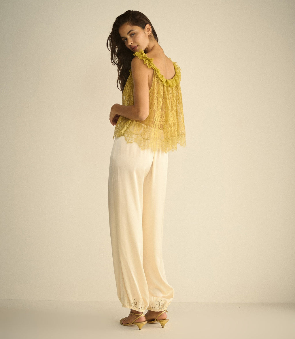 YARIA SILK SATIN PANT -- CANDLELIGHT