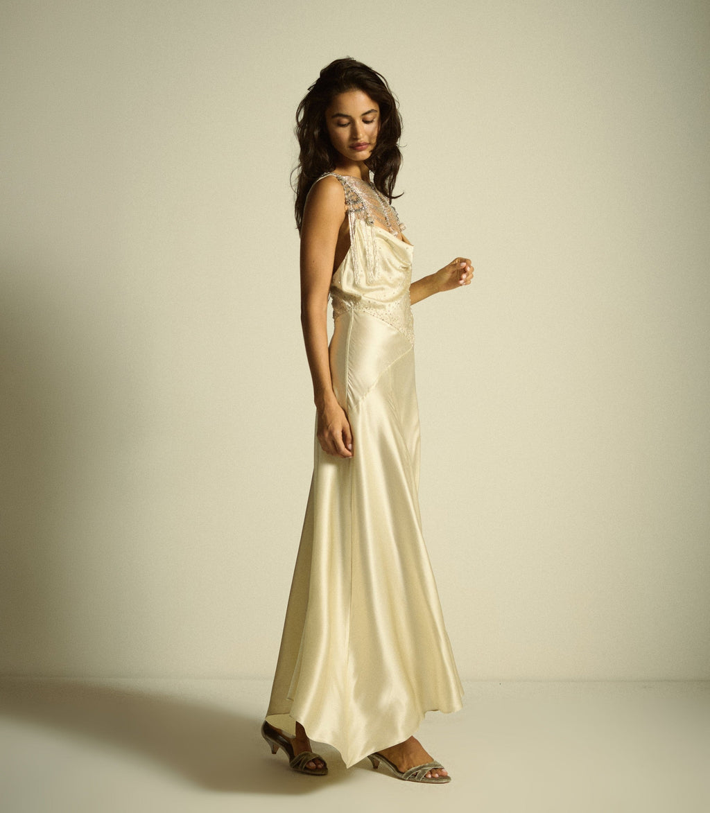 HEDY DRESS -- EGRET