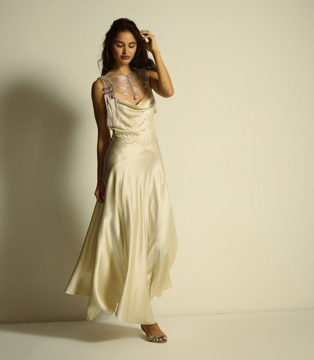 HEDY DRESS -- EGRET