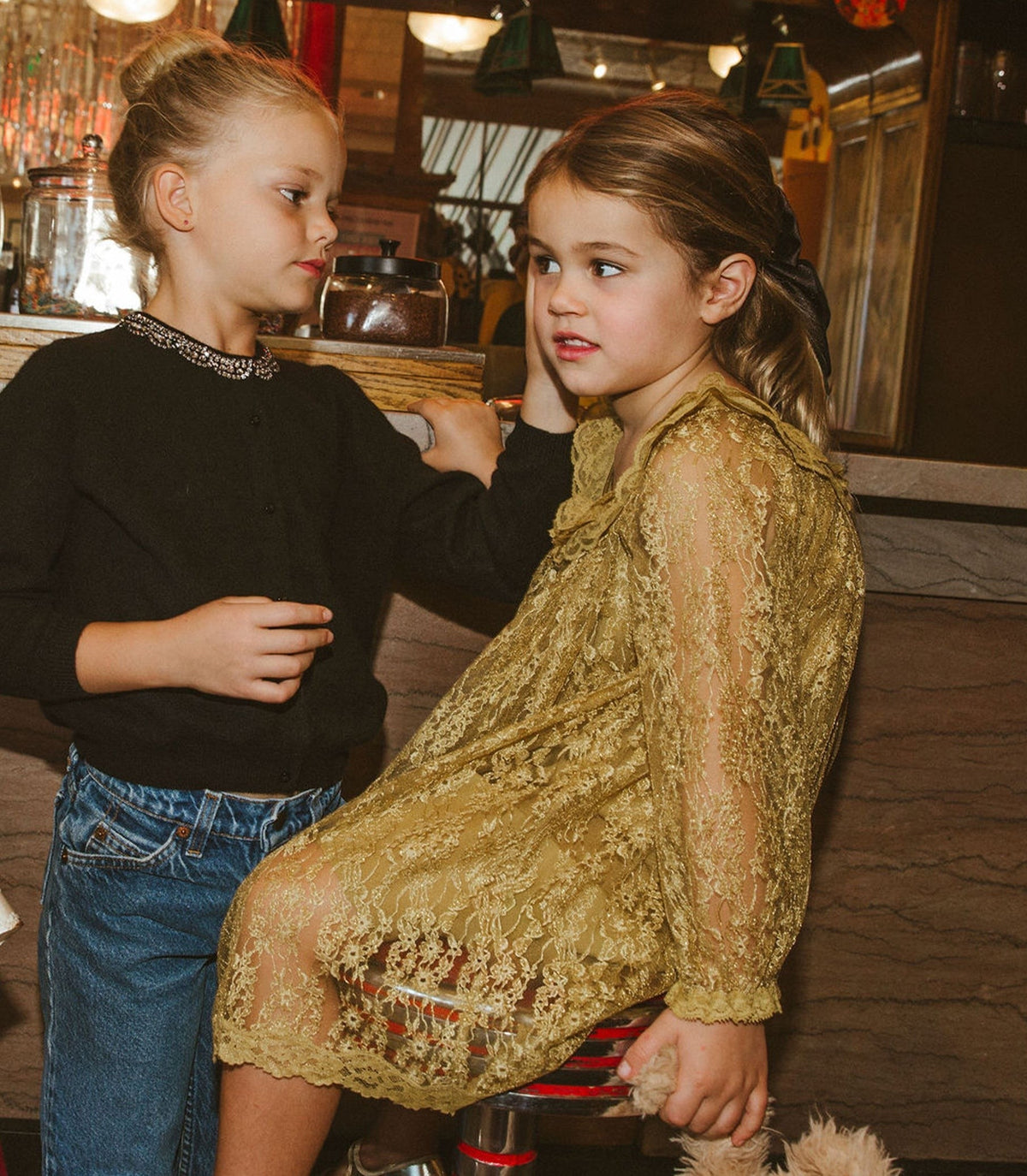 LITTLE EDIE DRESS -- ANTIQUE GOLD
