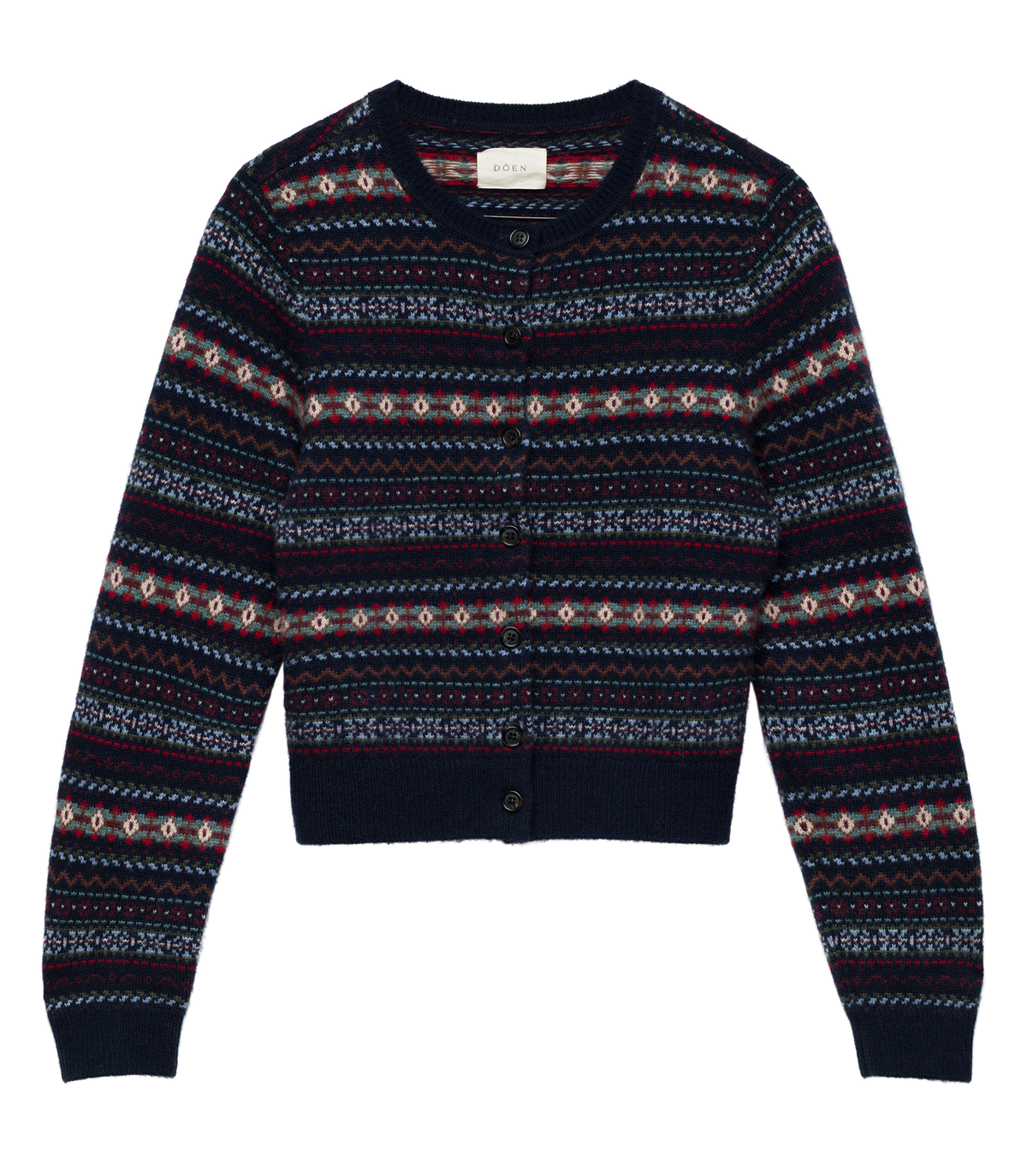 FAUSTINE CARDIGAN -- NAVY DASHWOOD FAIR ISLE