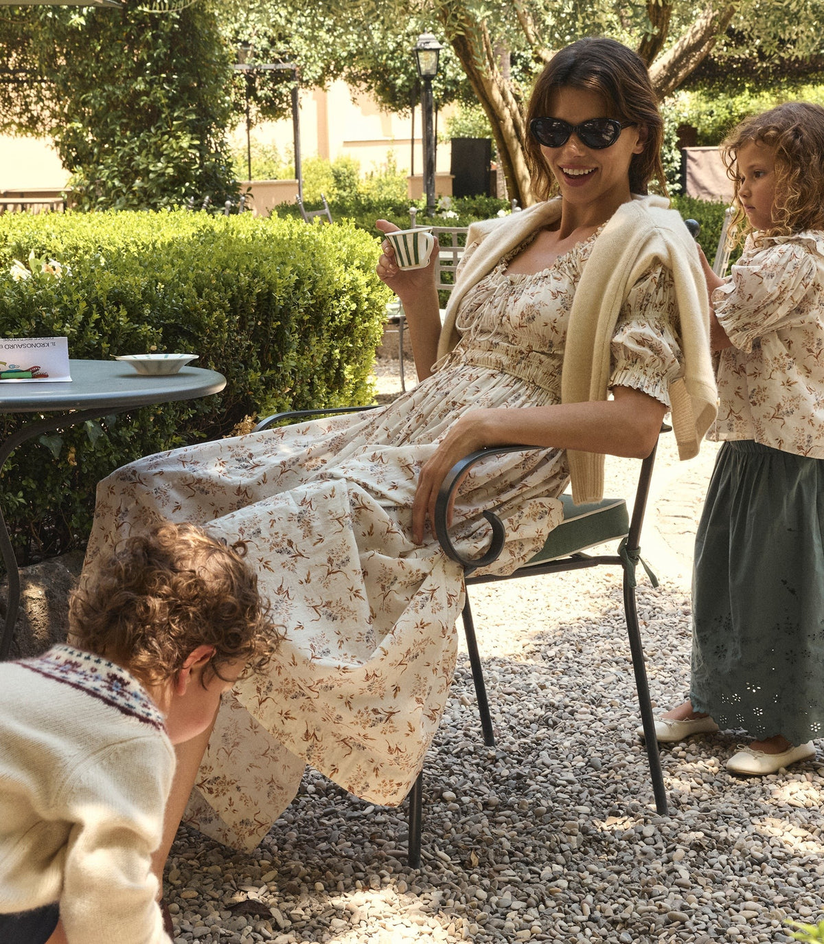 ISCHIA DRESS -- CRÈME WINDSWEPT MEADOW