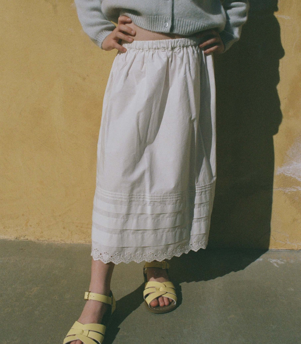 LITTLE SEBASTIANE MIDI SKIRT -- SALT