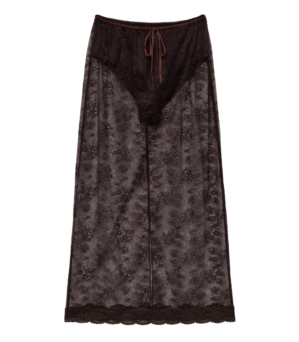 LONI LACE SKIRT SET -- EQUESTRIAN BROWN