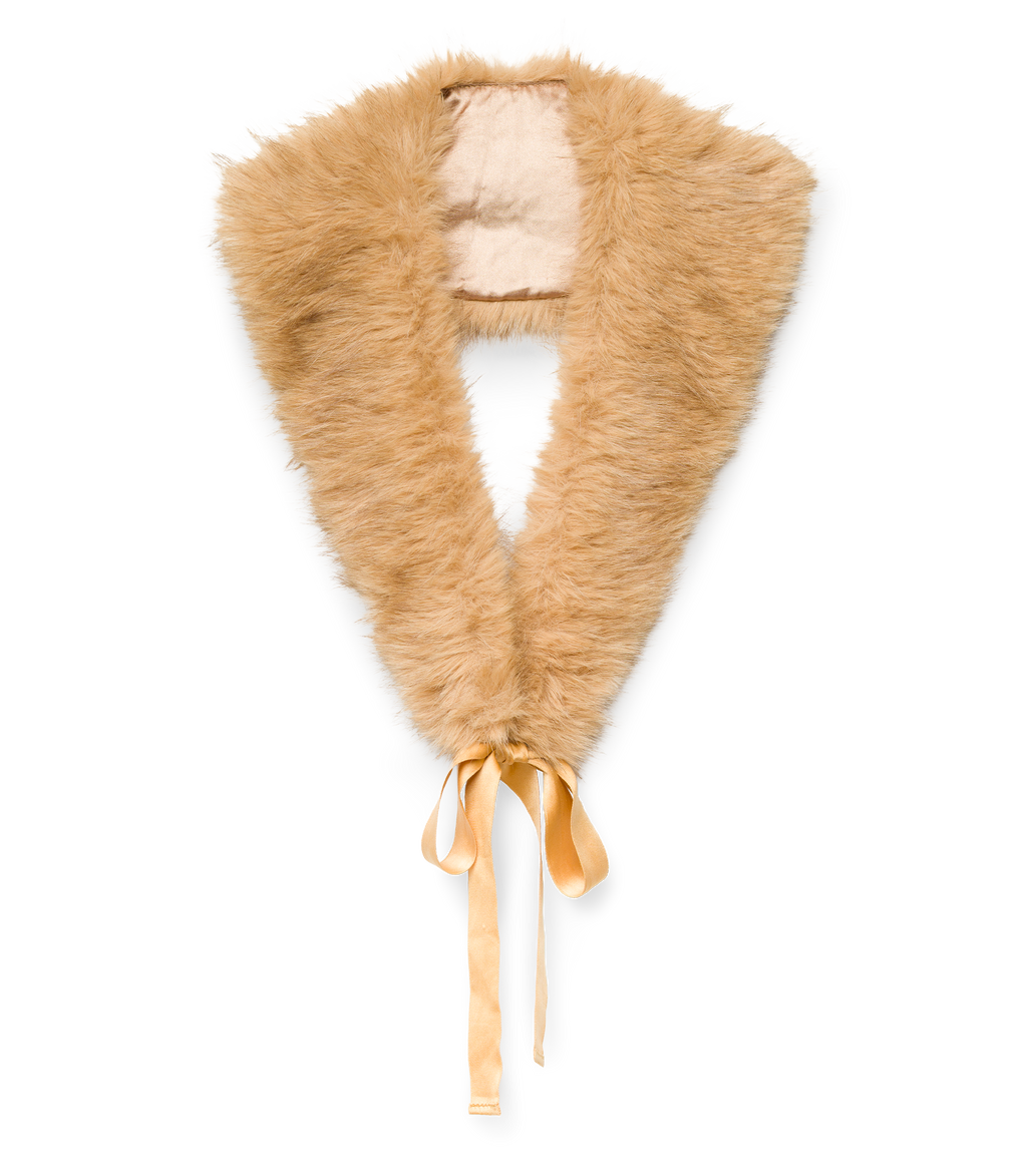 ELOUANE COLLAR -- HONEY BROWN FAUX FUR