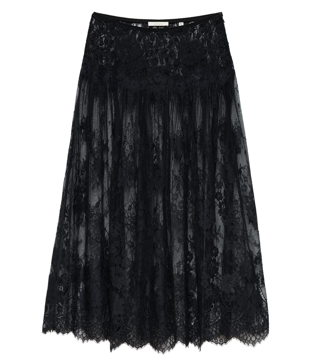 GIORGINE LACE SKIRT -- BLACK