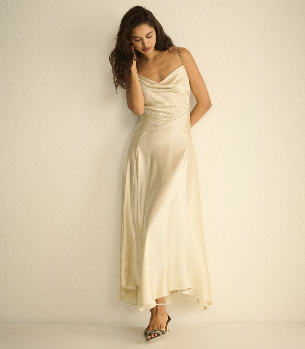 HEDY DRESS -- EGRET
