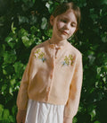 PETIT GARDENIA CASHMERE CARDIGAN -- LIGHT PEACH SORBET